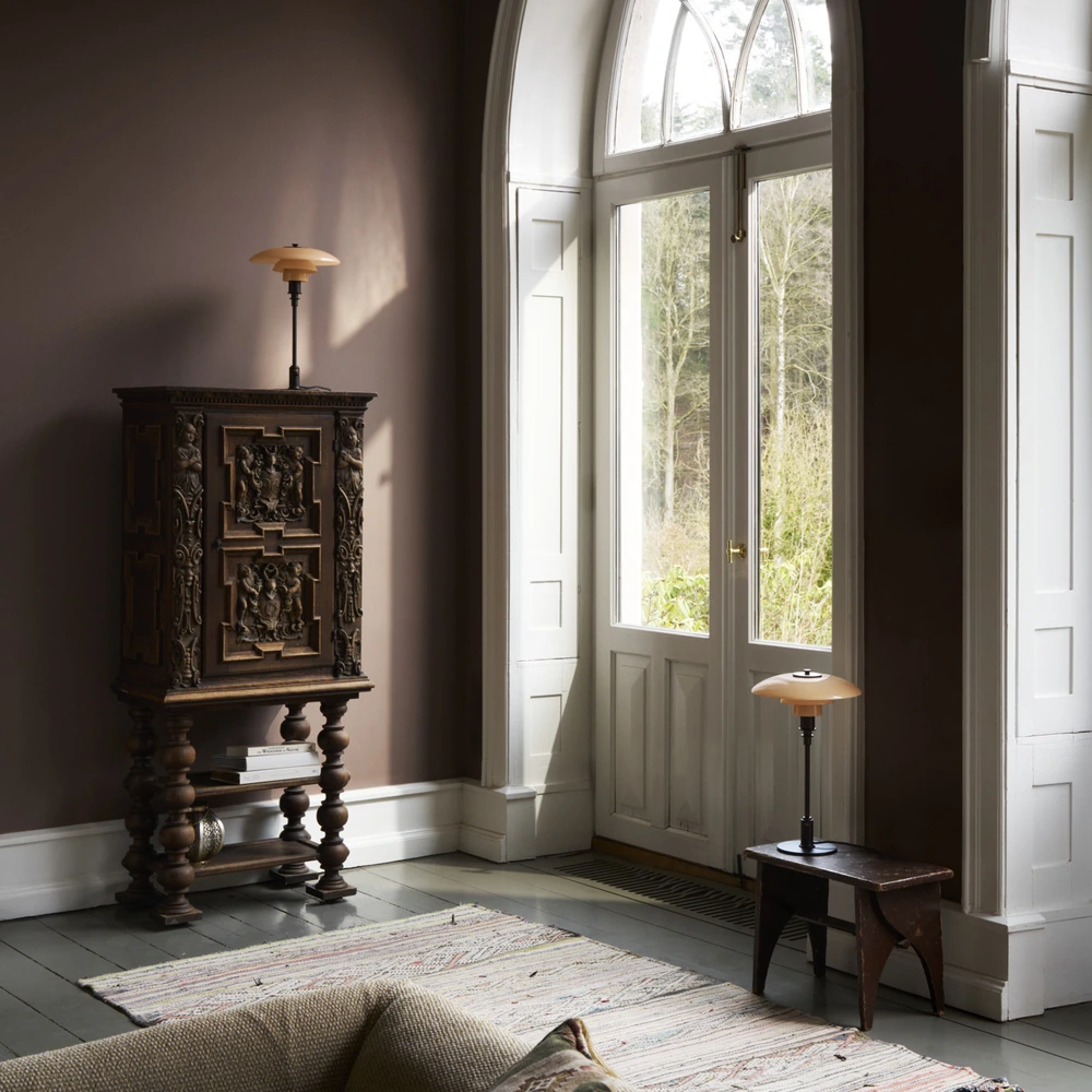 PH 3/2 Dusty Terracotta pöytävalaisin valo sammutettuna