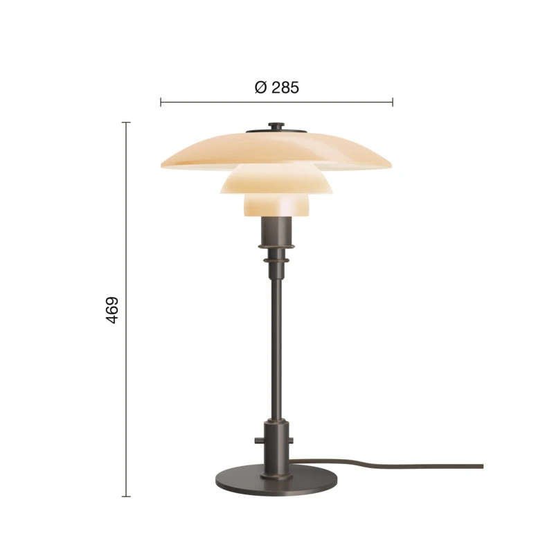 PH 3/2 Dusty Terracotta pöytävalaisin mitat