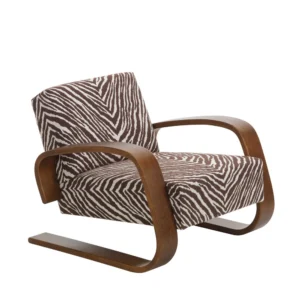 Artek Nojatuoli 400 Tankki petsattu pähkinä/Zebra ruskeavalkoinen